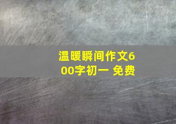 温暖瞬间作文600字初一 免费